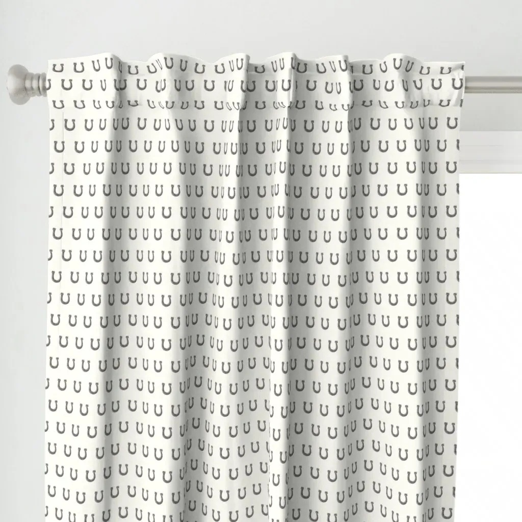 Small Scale Horseshoes Curtain Panel - Dark Gray alternate view