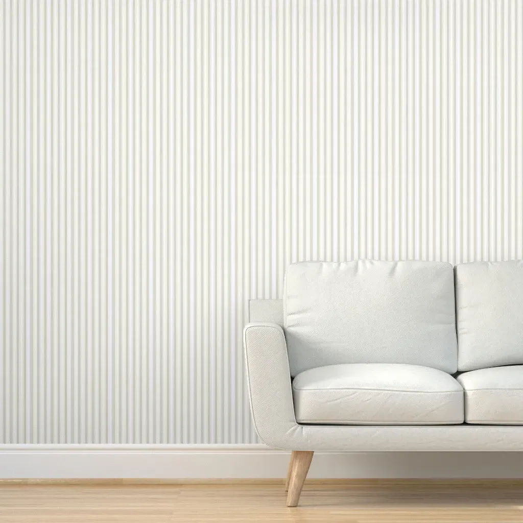 Small Scale Rustic Stripes Peel and Stick Wallpaper - Off-White product