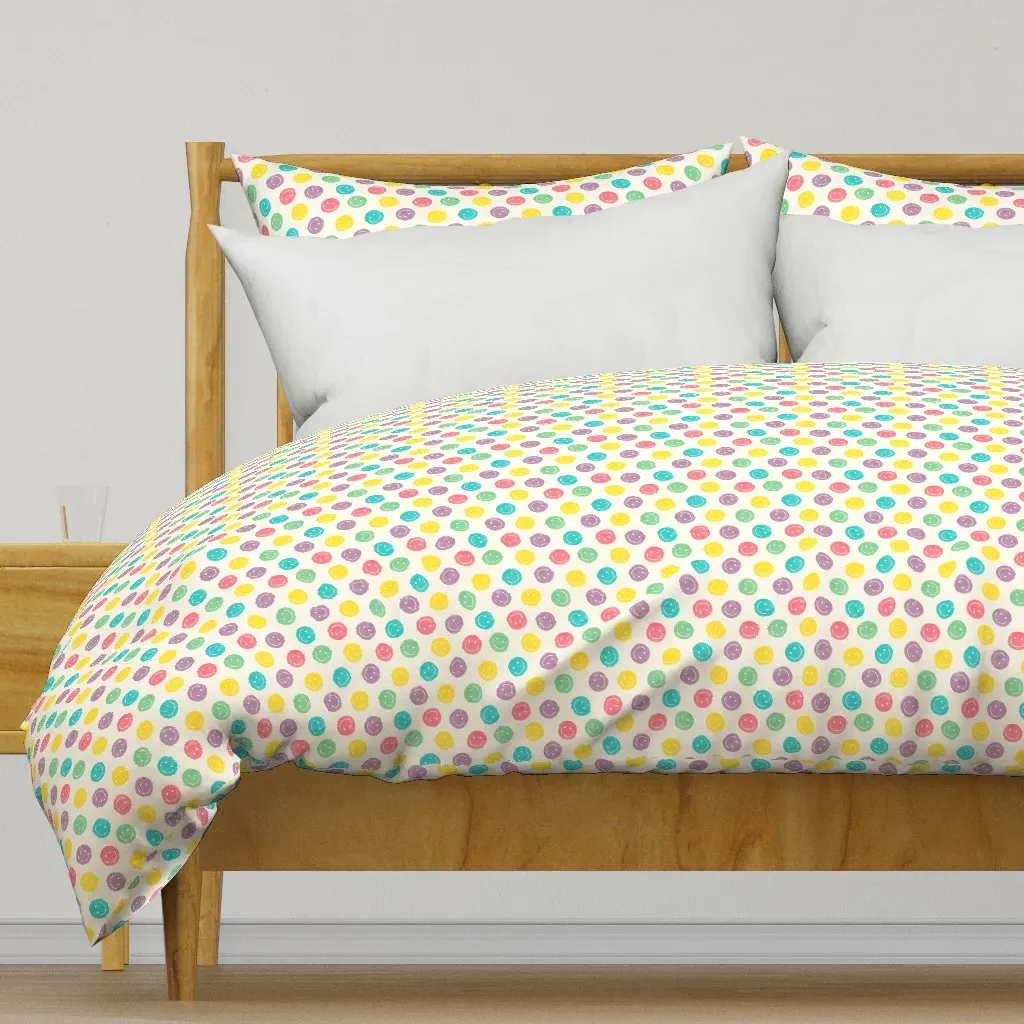 Small Scale Smiley Faces Duvet Cover - Yellow product