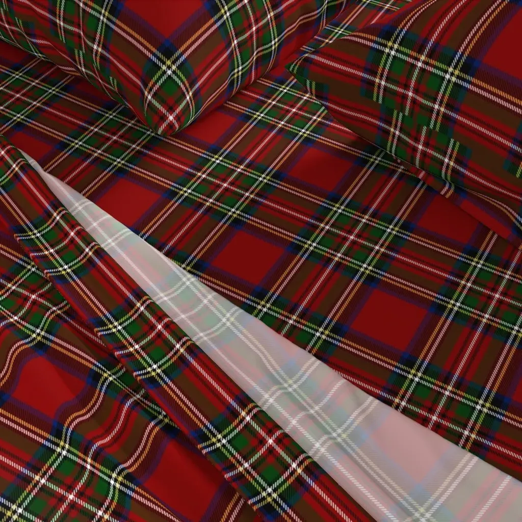 Small Scale Tartan Plaid Clan-Royal Stewart Queen Sheet Set - Red alternate view
