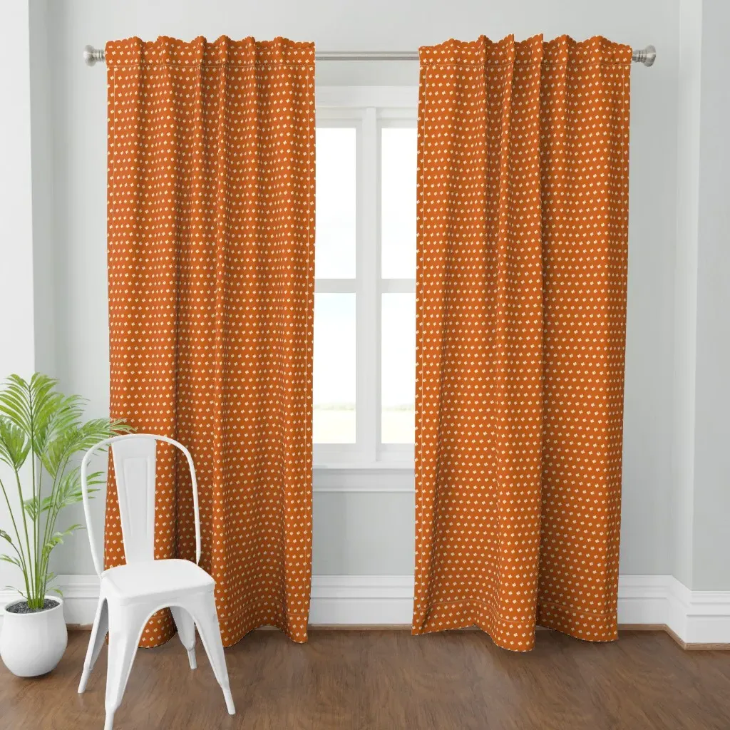 Small Texas Cream Curtain Panel - Burnt Orange product