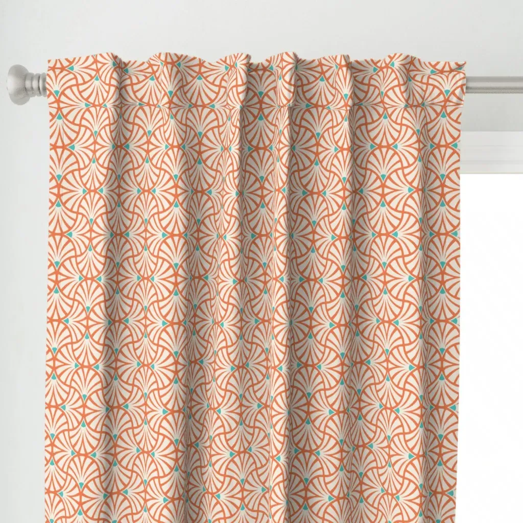 Small Textured Abstract Curtain Panel - Coral alternate view