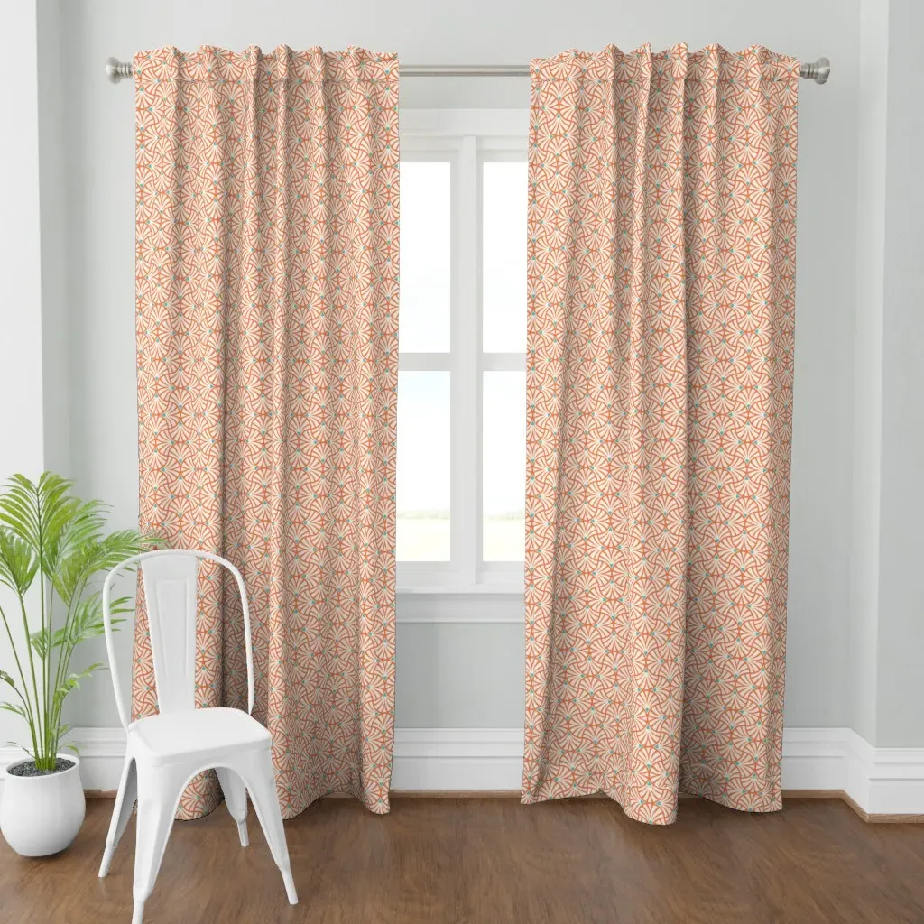 Small Textured Abstract Curtain Panel - Coral product