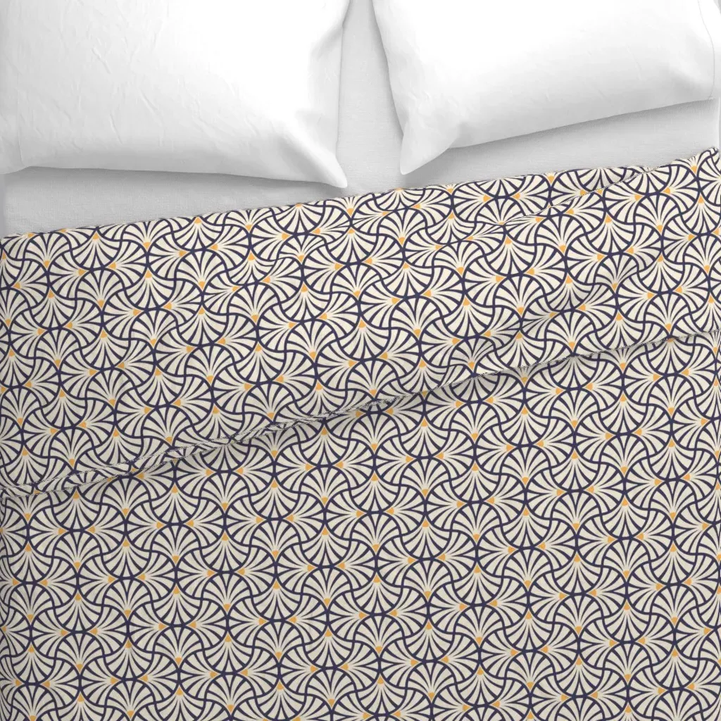 Small Textured Abstract Duvet Cover - Navy Blue alternate view