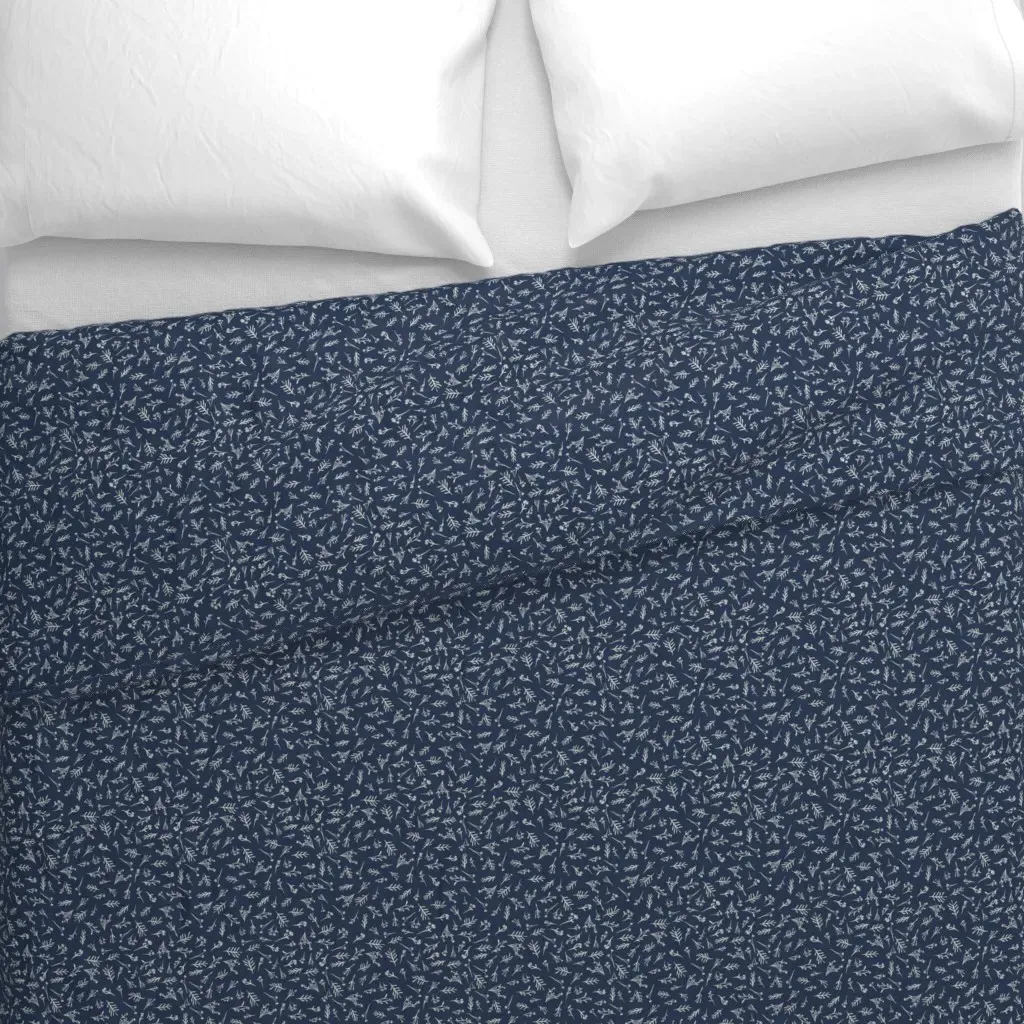 Small Twigs And Berries Duvet Cover - White alternate view