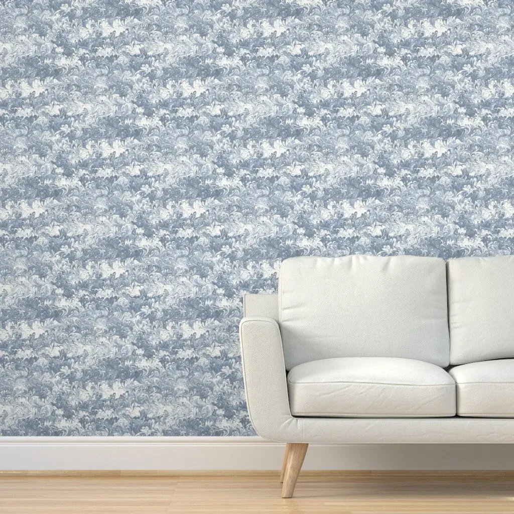 Smaller Fanfare Peel and Stick Wallpaper - Indigo, Cream product