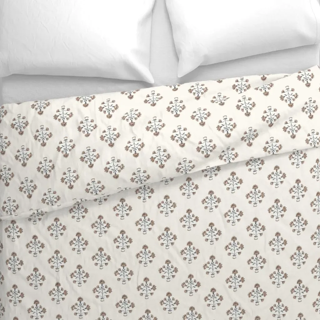 Smaller Rust Brown and Blue Duvet Cover - Dusty Rose alternate view