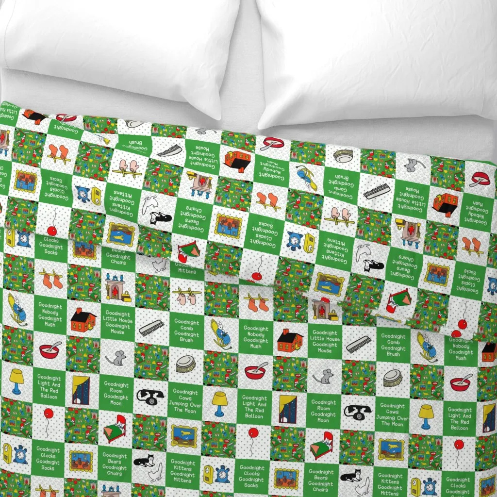 Smaller Scale Patchwork 3 Duvet Cover - Green alternate view