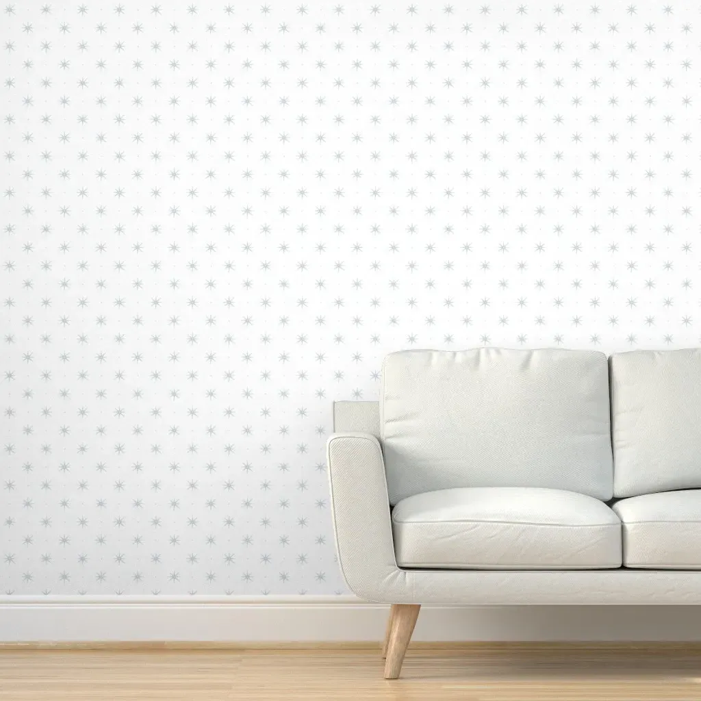 Smoke Stars With Dots Peel and Stick Wallpaper - Light Gray product