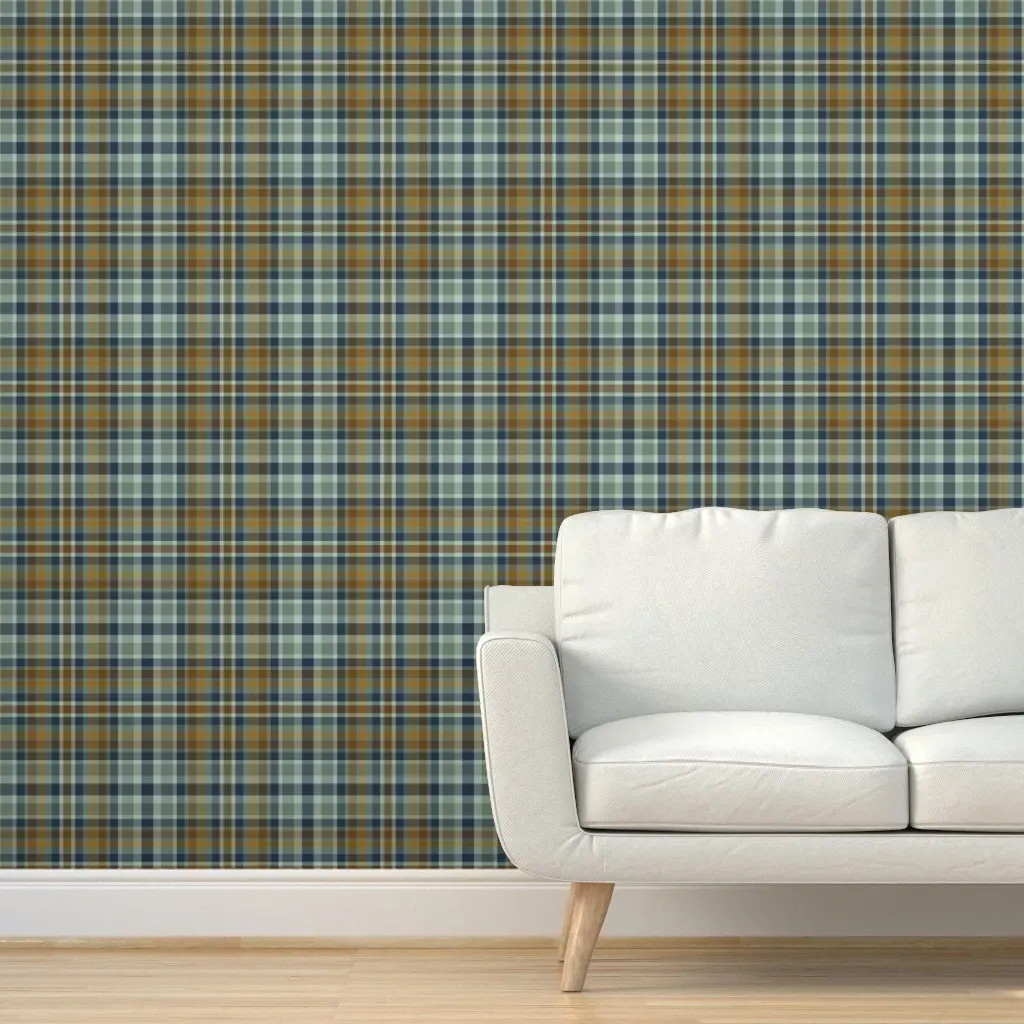 Smokechaser Plaid Peel and Stick Wallpaper - Gray-Blue product