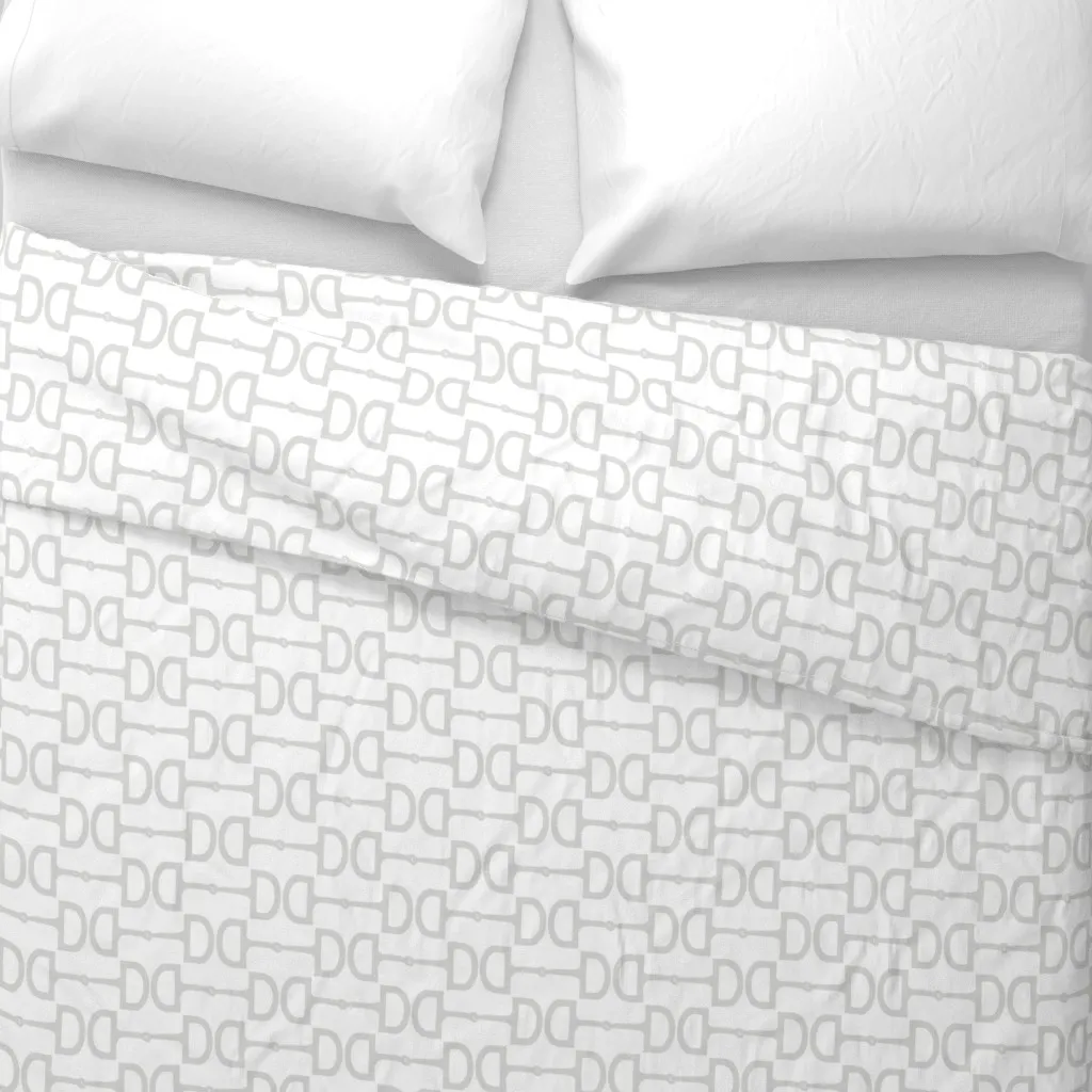 Snaffle Bits Greylove Duvet Cover - Light Gray alternate view