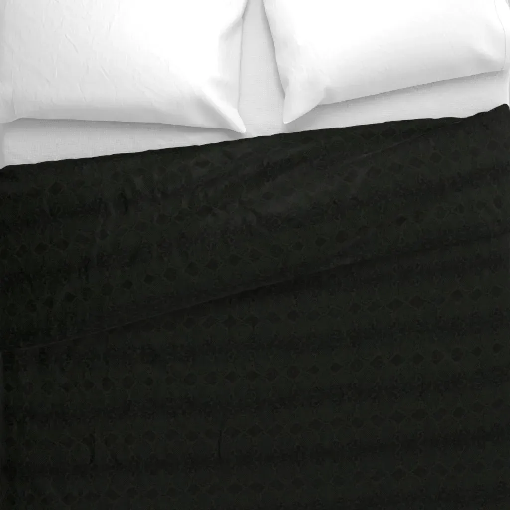 Snake Skin Abstract Boho Duvet Cover - Dark Green alternate view