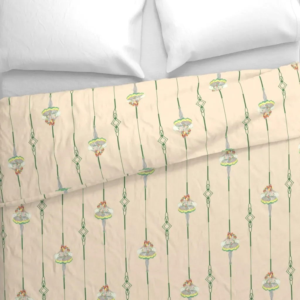 Snow Bunny Stripe Party Duvet Cover - Peach alternate view