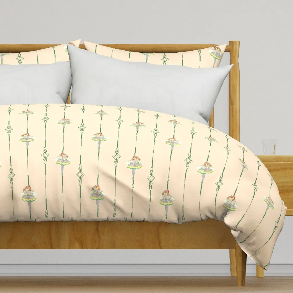 Snow Bunny Stripe Party Duvet Cover - Peach product
