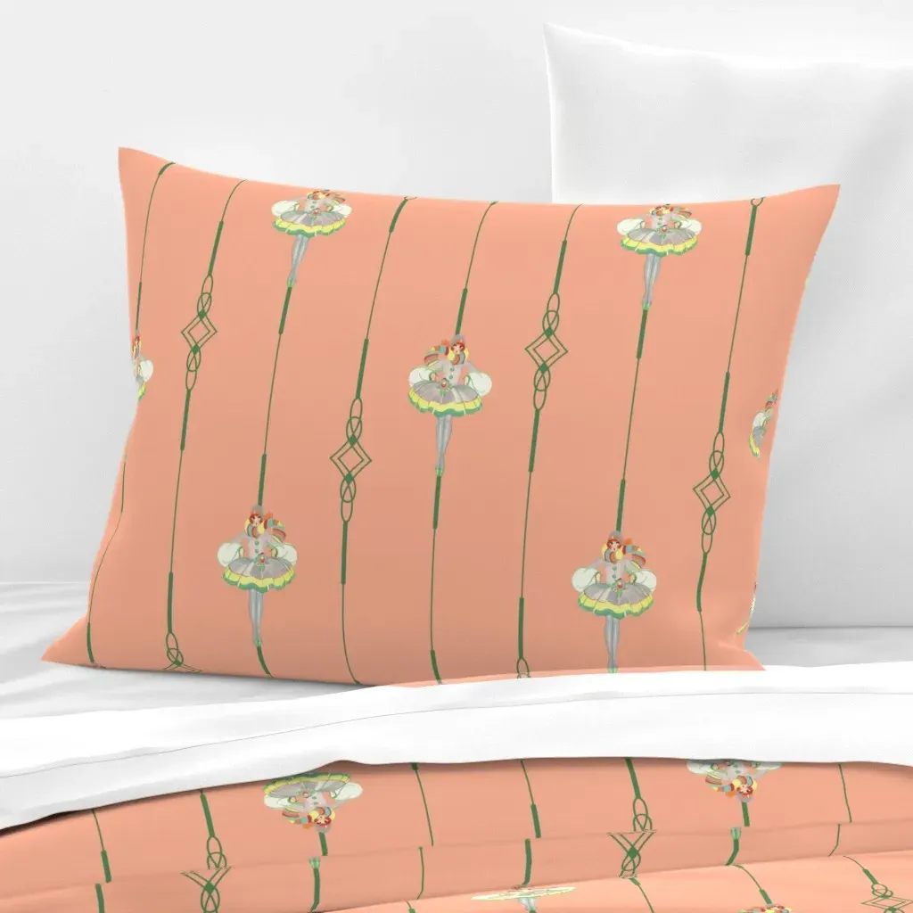 Snow Bunny Stripe Standard Knife Edge Cushion Cover - Peach, Cotton Sateen product