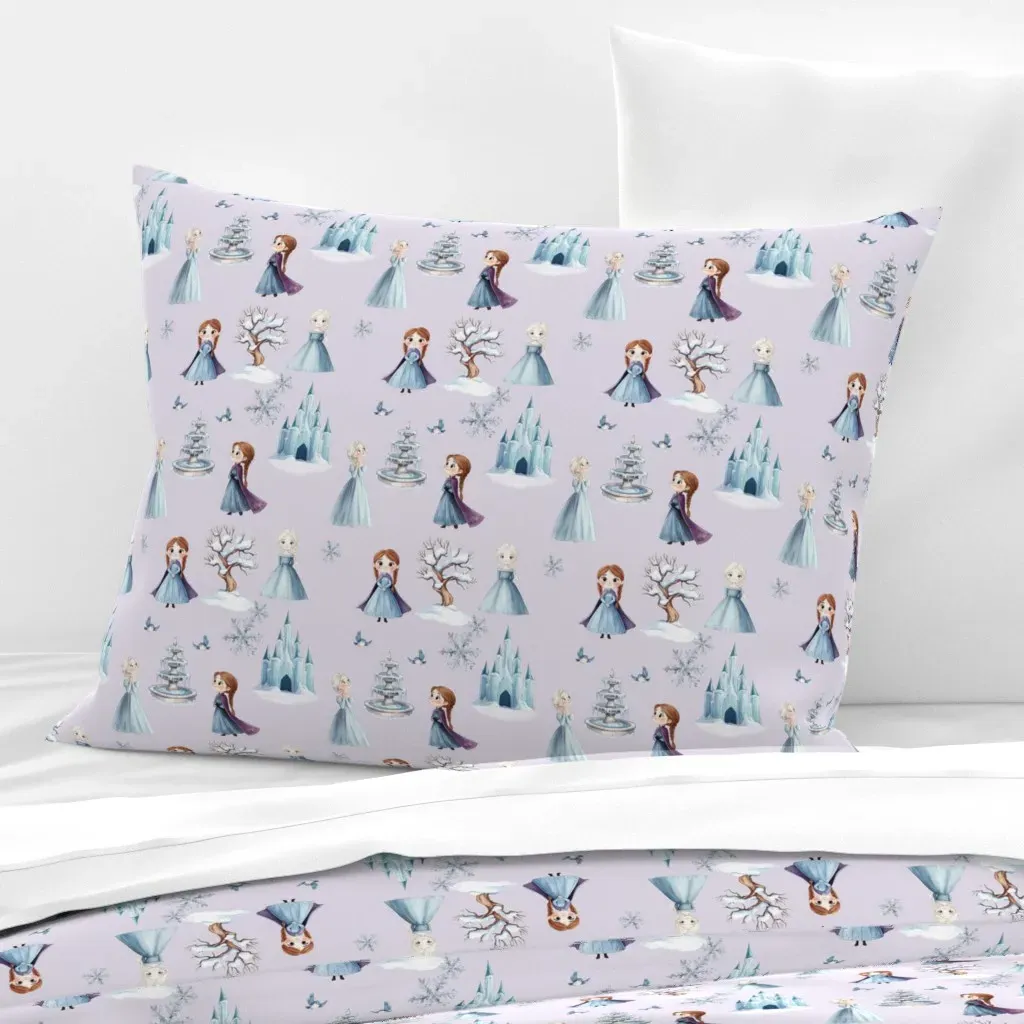 Snowy Princess Xs Standard Knife Edge Pillow - Blue, Cotton Sateen product