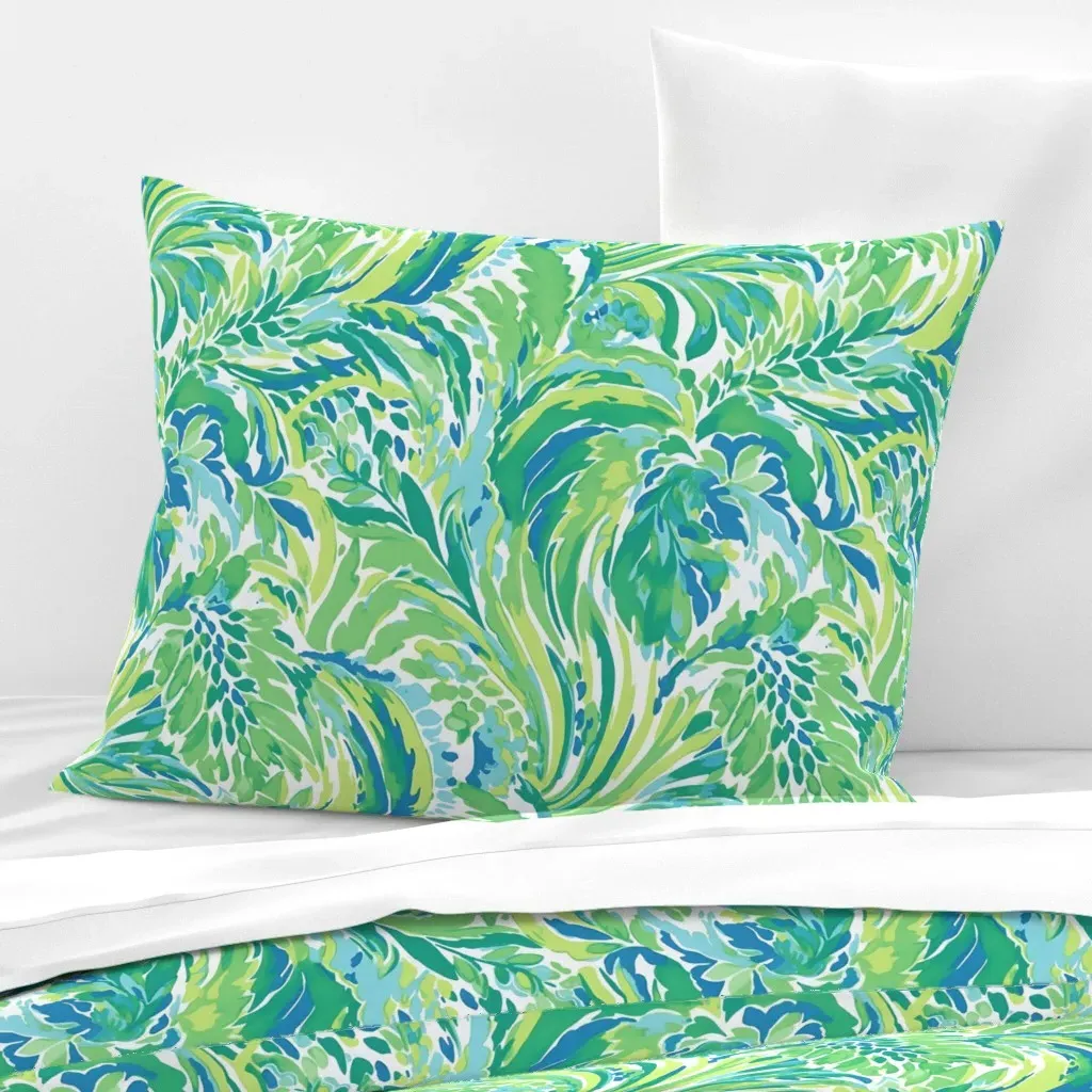 So Frond Of You Standard Knife Edge Cushion Cover - Green, Cotton product