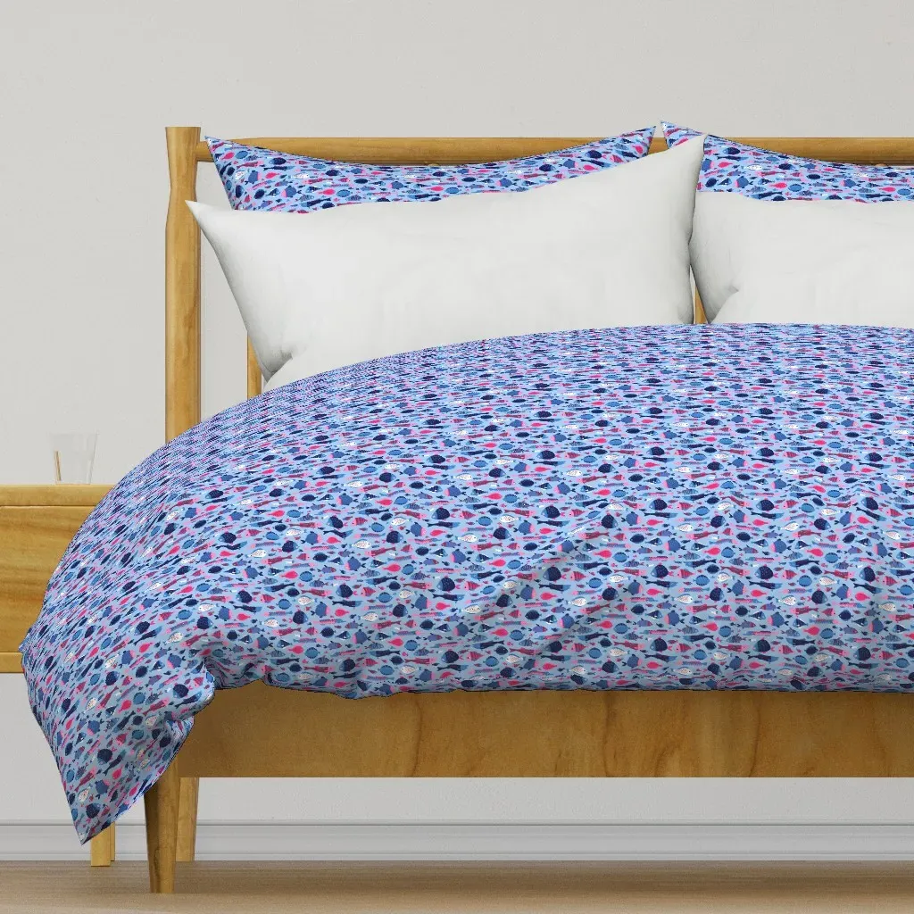 So Many Fish Small Duvet Cover - Blue product