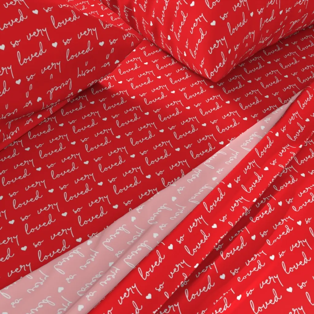 So Very Loved Queen Sheet Set - Red alternate view
