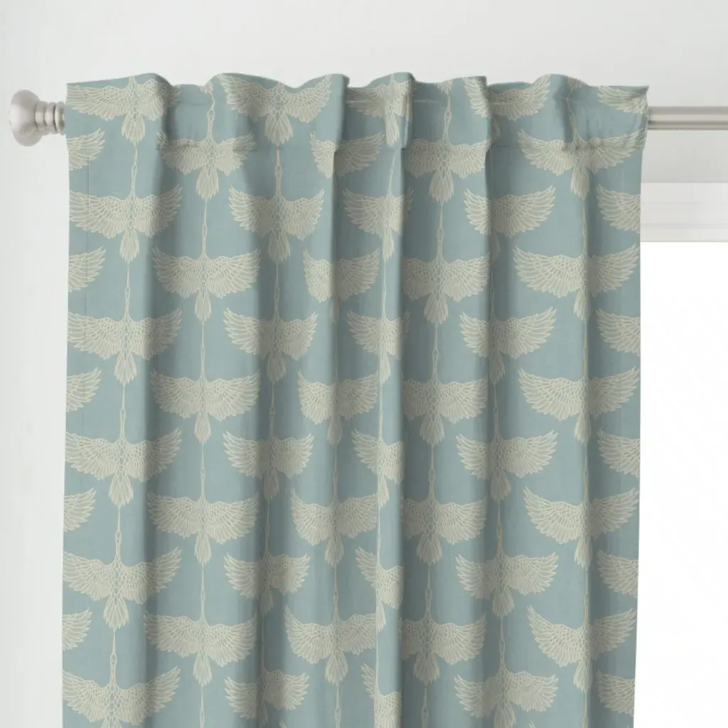 Soaring Cranes Curtain Panel - Beige alternate view