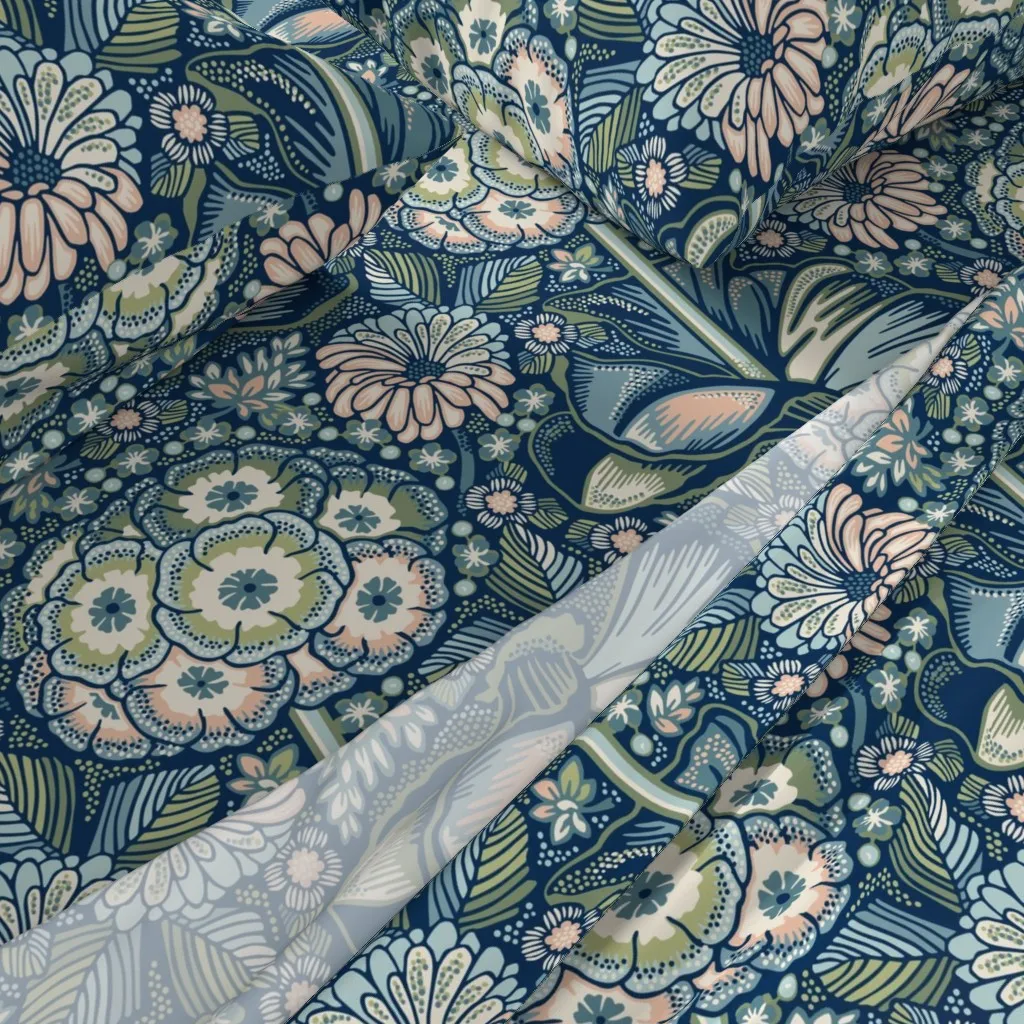 Sofias Flower Garden Cal King Sheet Set - Teal alternate view