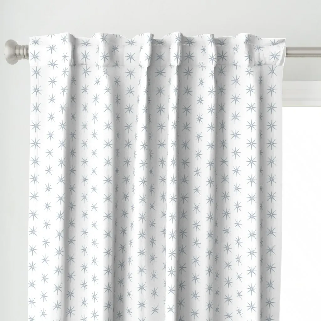 Soft Blue and White Stars Curtain Panel - Light Blue alternate view