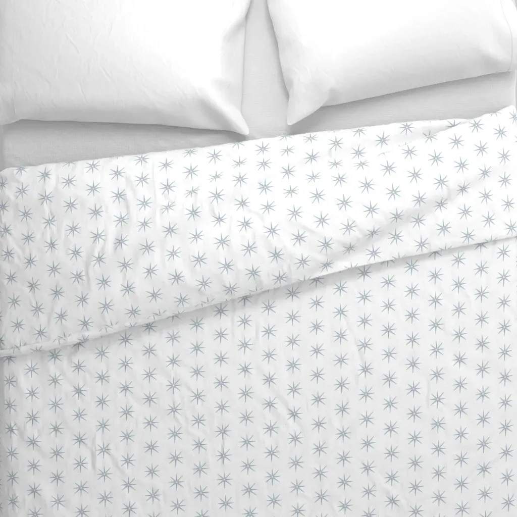 Soft Blue and White Stars Duvet Cover - Light Blue alternate view