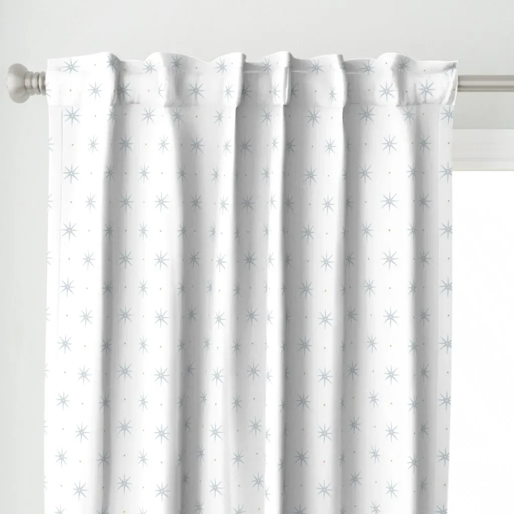 Soft Blue Stars Curtain Panel - Light Blue alternate view