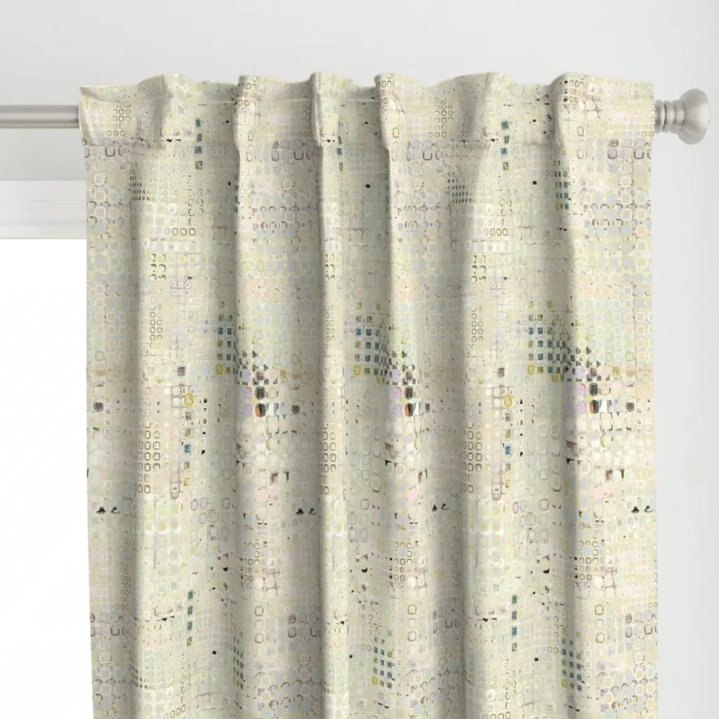 Soft City Chalk Curtain Panel - Pale Yellow alternate view
