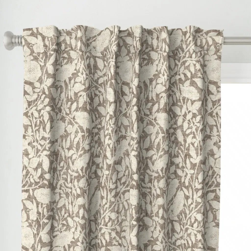 Soft Cream Vintage Curtain Panel - Beige alternate view