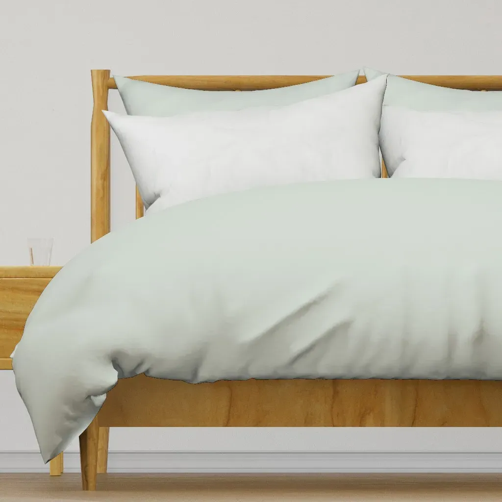 Soft Green Gray Solid Color Duvet Cover - Seafoam Green product