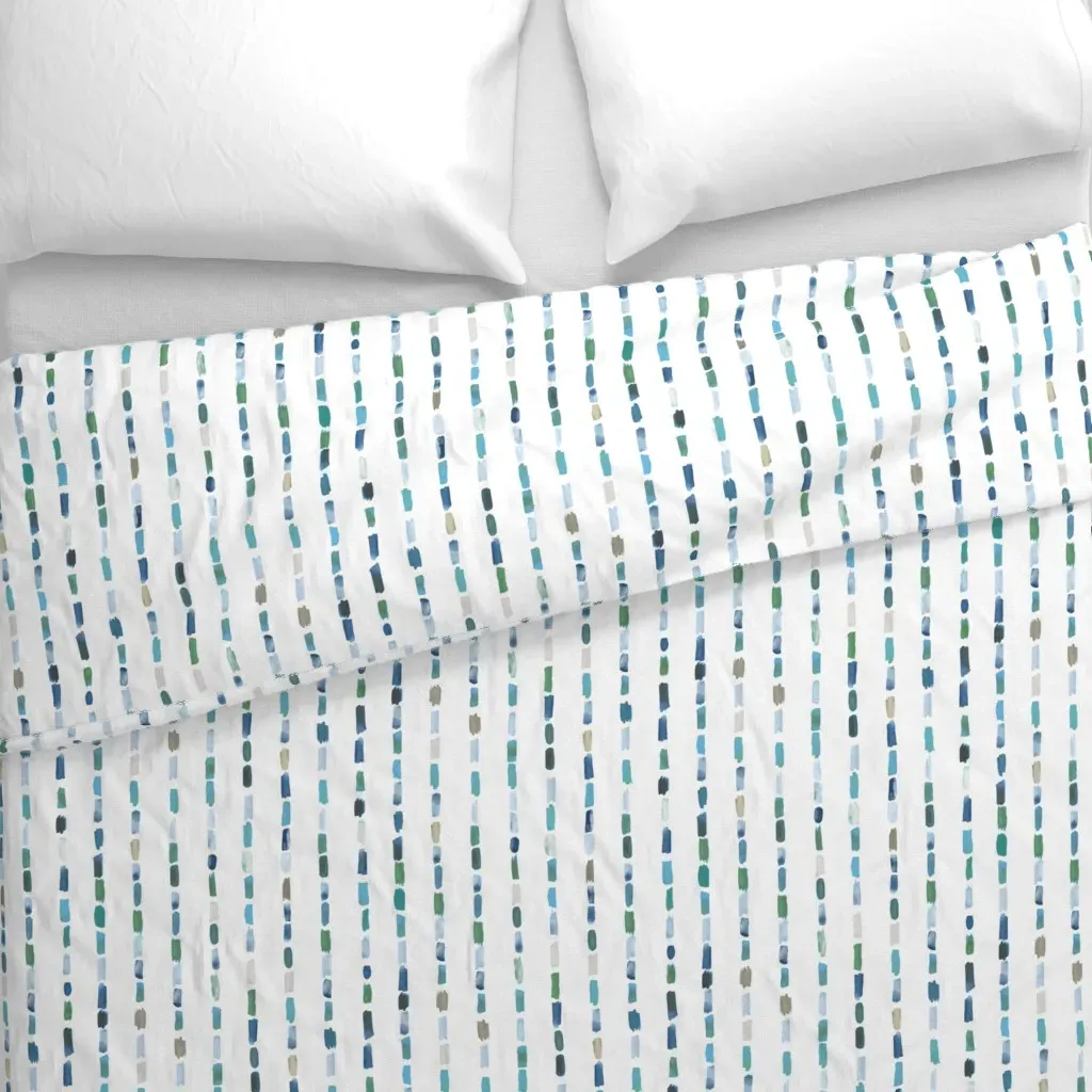 Soft Japandi Watercolor Small Duvet Cover - Blue alternate view