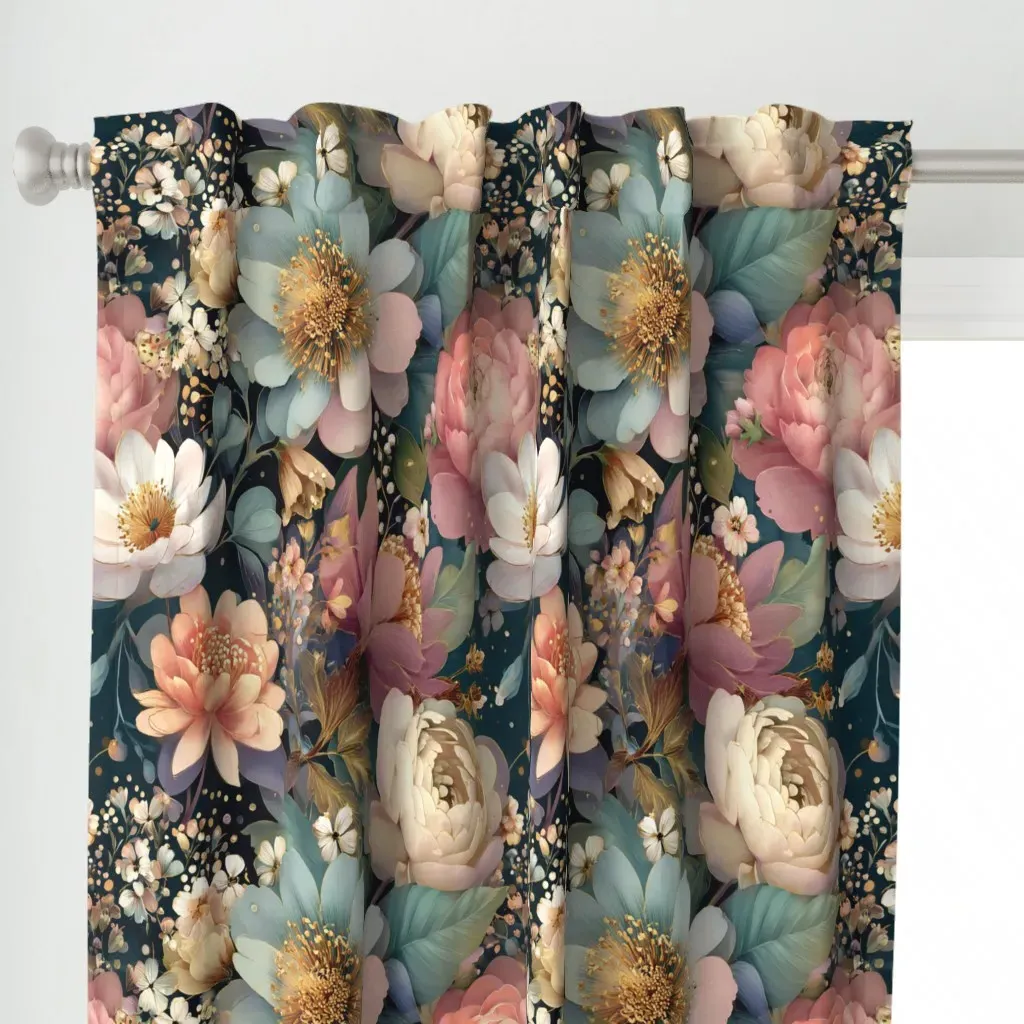 Soft Pastel Florals Curtain Panel - Pink alternate view