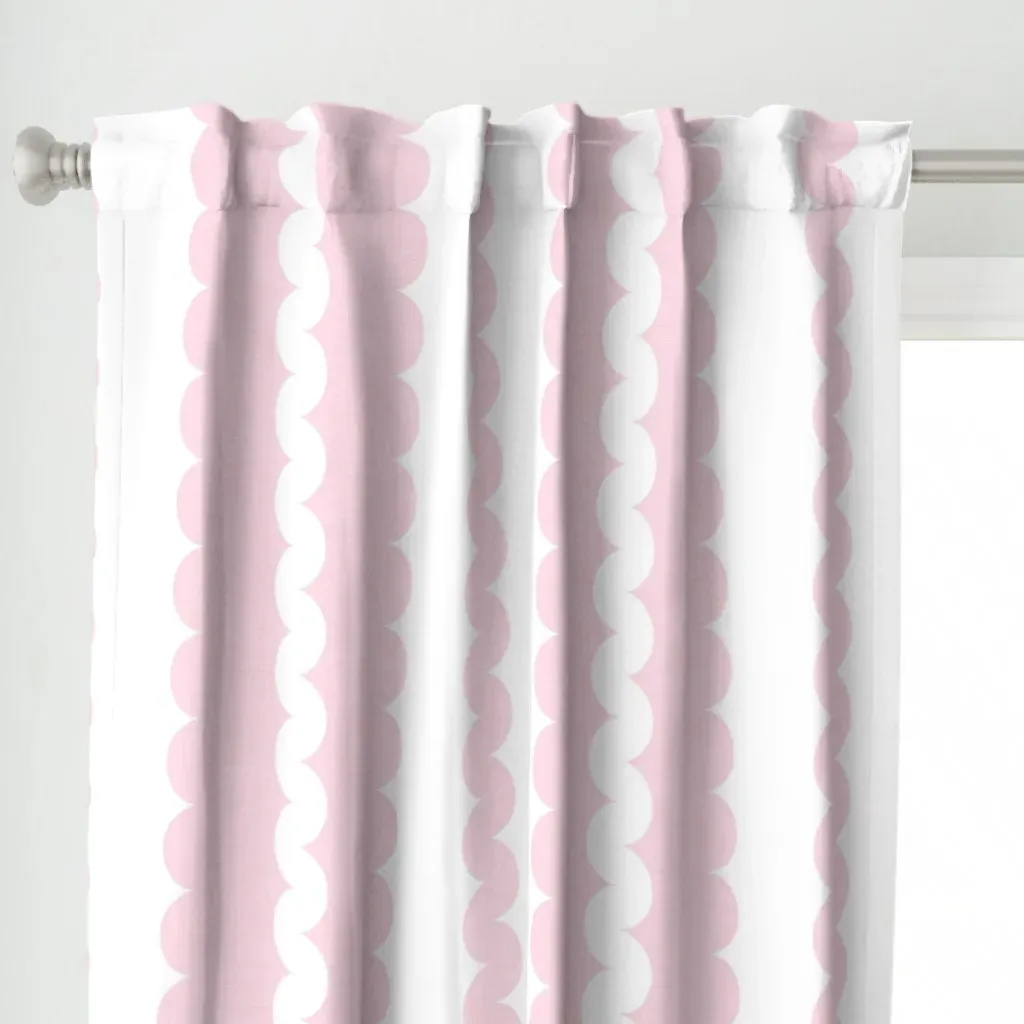 Soft Pink and White Curtain Panel - Pink alternate view