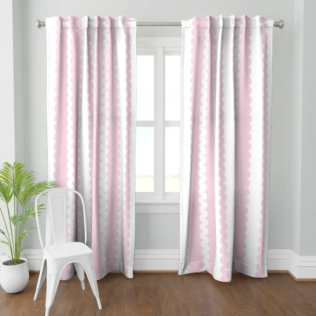 Soft Pink and White Curtain Panel - Pink product