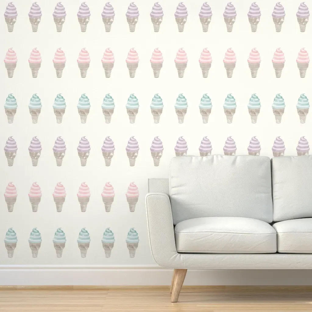 Soft Serve Pastels Peel and Stick Wallpaper - Light Pink, Cream product