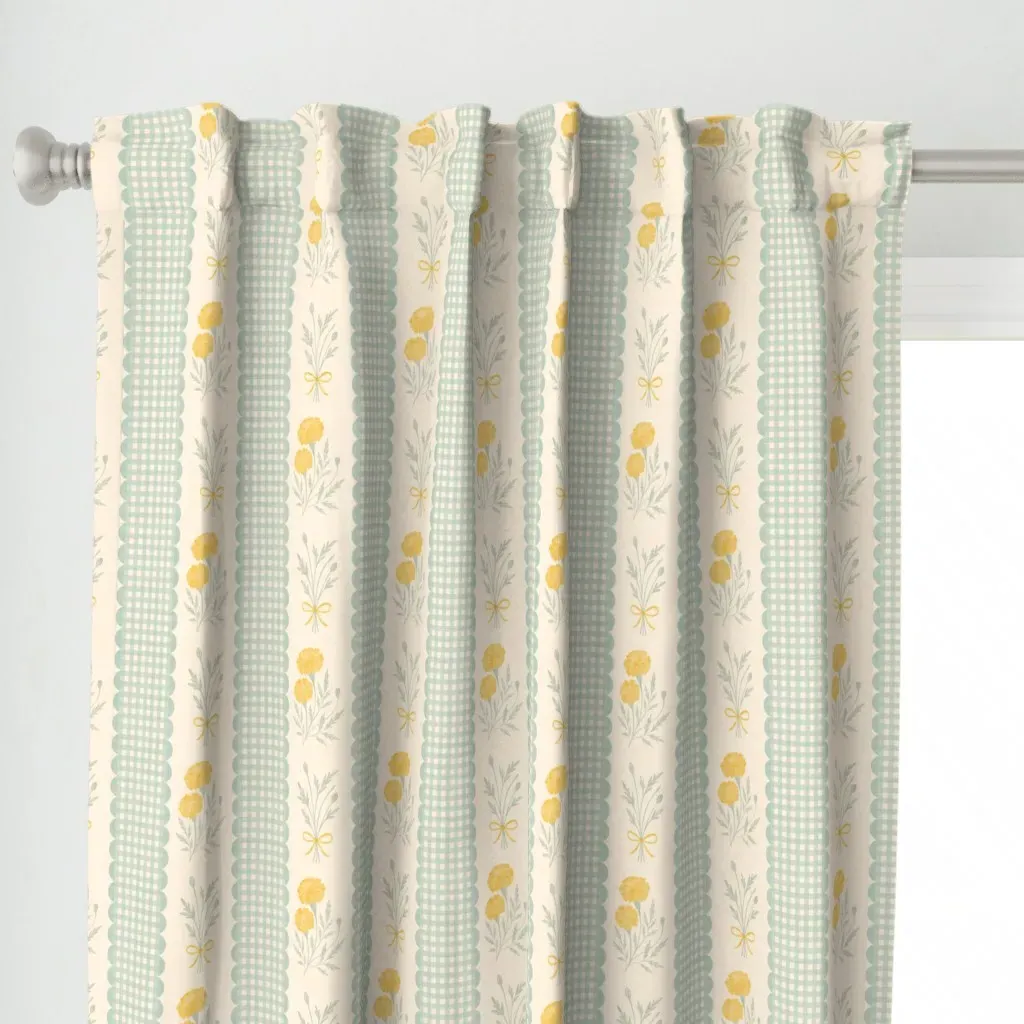 Soft Yellow Carnation Curtain Panel - Yellow alternate view