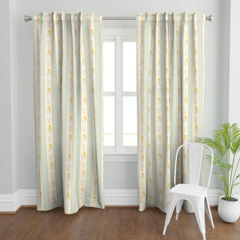 Soft Yellow Carnation Curtain Panel - Yellow product