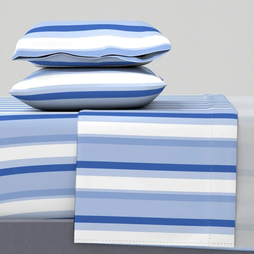 Softly Blue Stripes Twin Sheet Set - Blue product