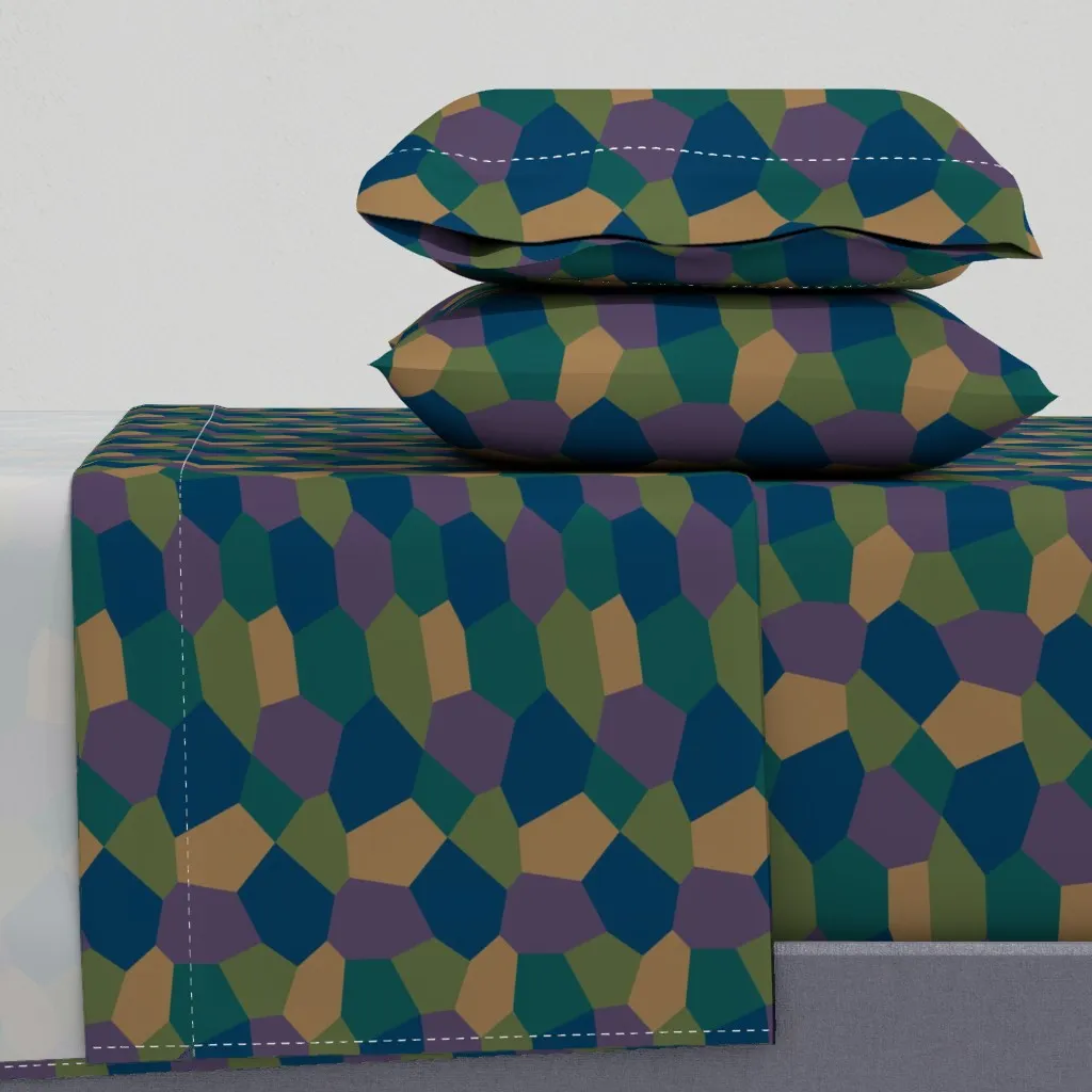 Sohm Lozenge Pattern Twin Sheet Set - Dark Teal product
