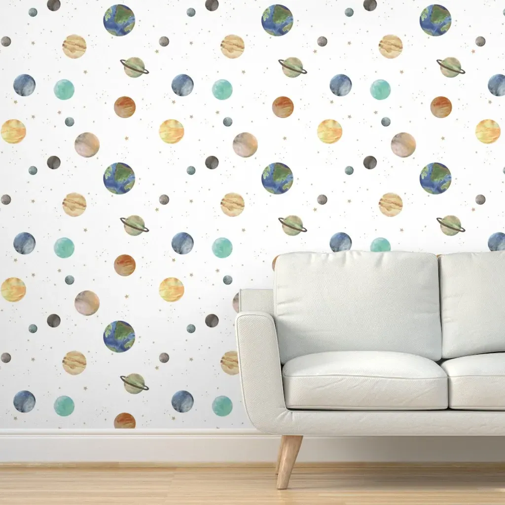 Solar System Peel and Stick Wallpaper - White product