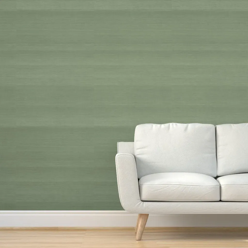 Solid Faux Grasscloth Peel and Stick Wallpaper - Sage Green product
