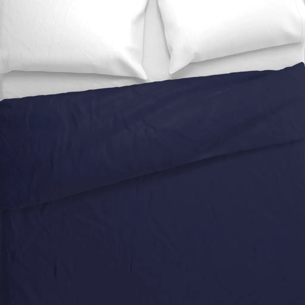 Solid Navy Blue Hearts Duvet Cover - Deep Indigo alternate view