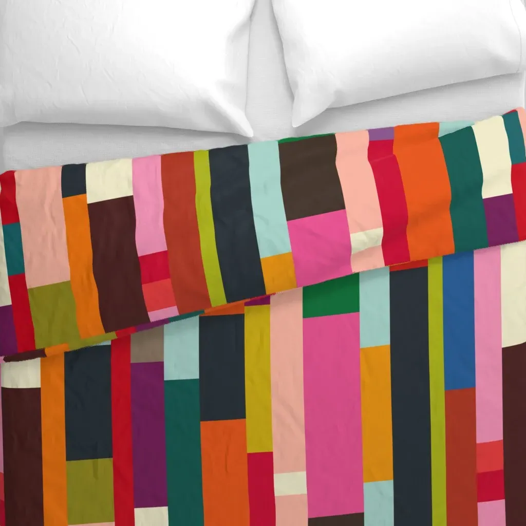 Solid Scraps Cheater Quilt Duvet Cover - Orange alternate view