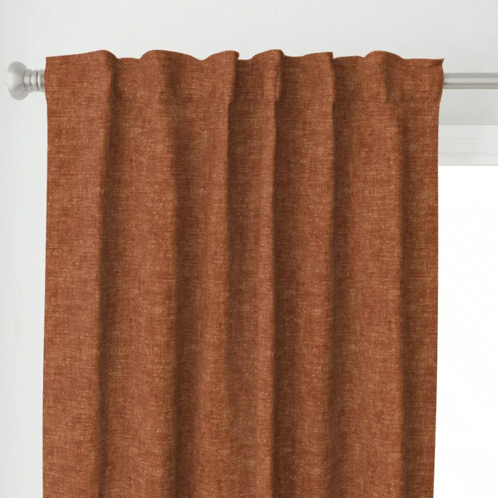 Solid Woven Ginger Curtain Panel - Terracotta alternate view