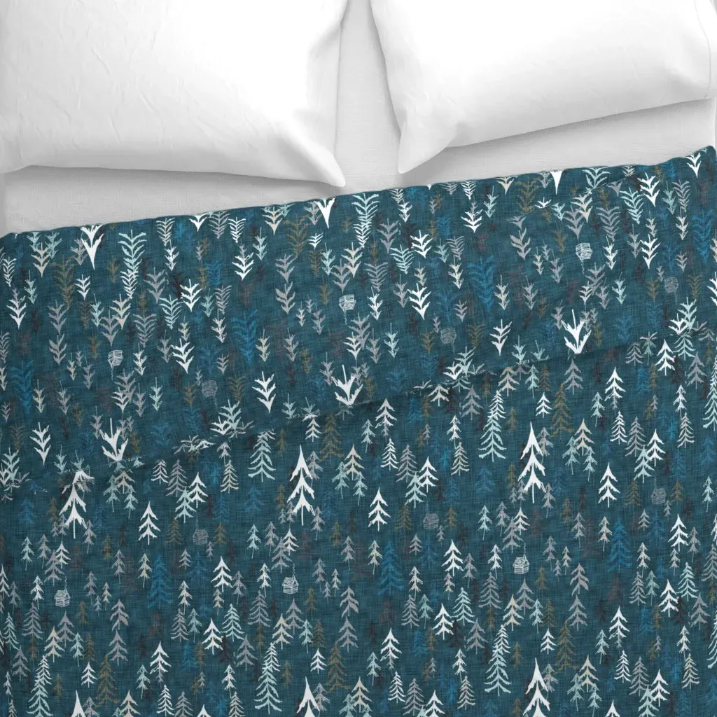 Solitude Medium Duvet Cover - Teal alternate view