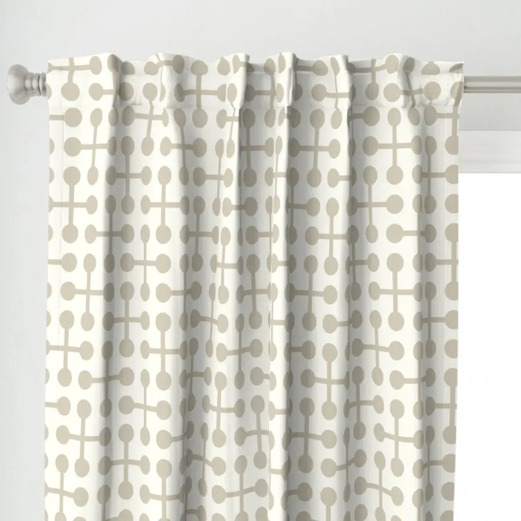 Some Like It Dot In Lace Curtain Panel - Beige alternate view