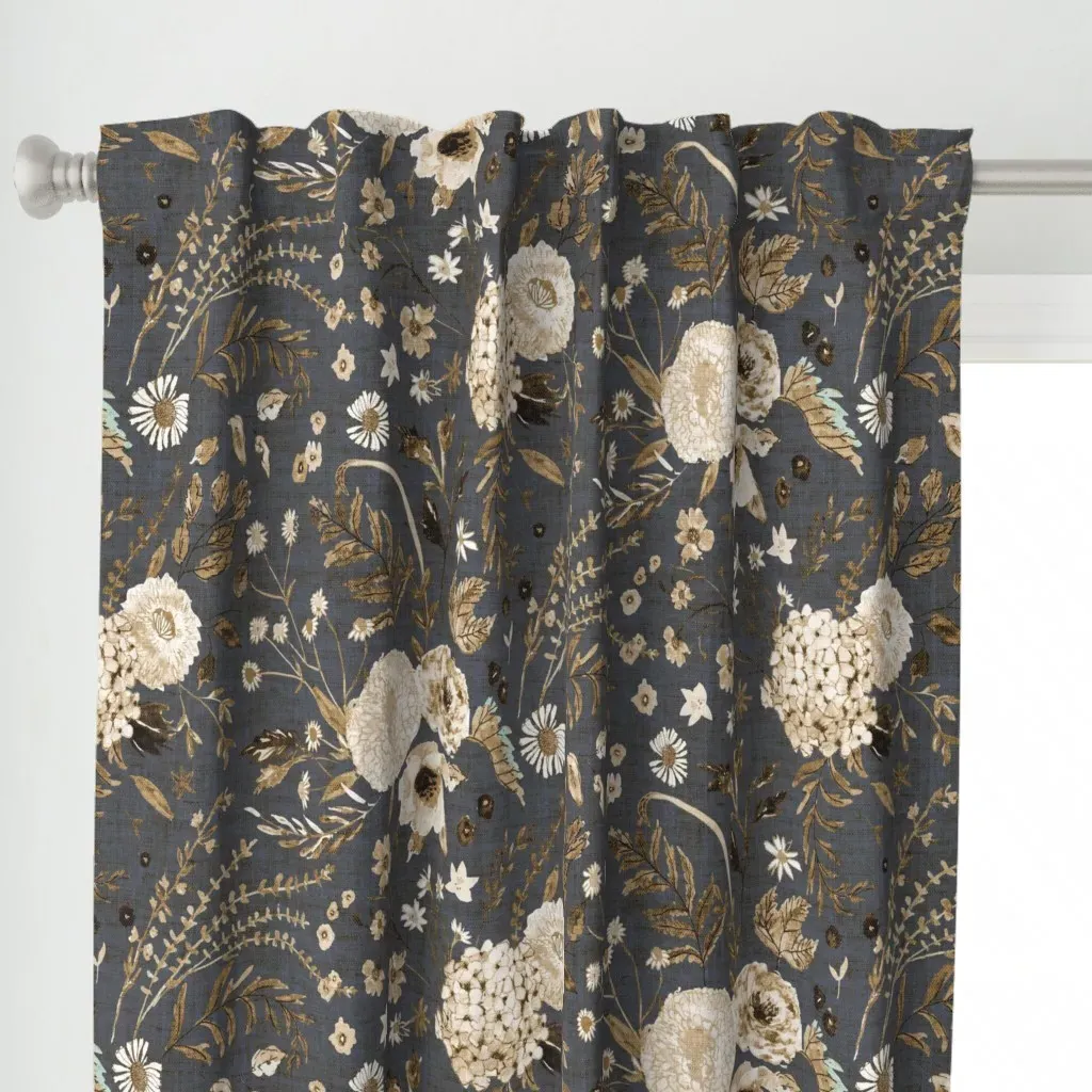 Sonetto Floral Curtain Panel - Beige alternate view