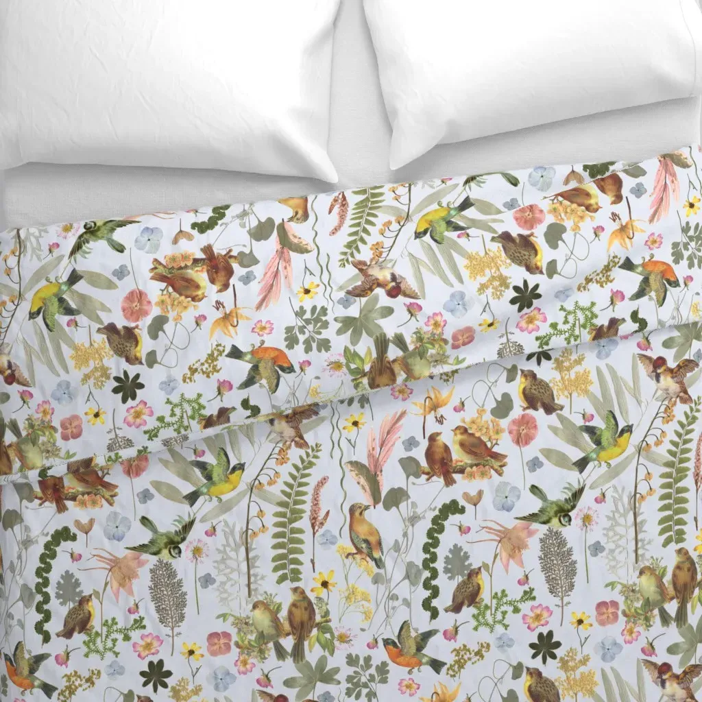 Song Bird Garden Duvet Cover - Light Blue alternate view