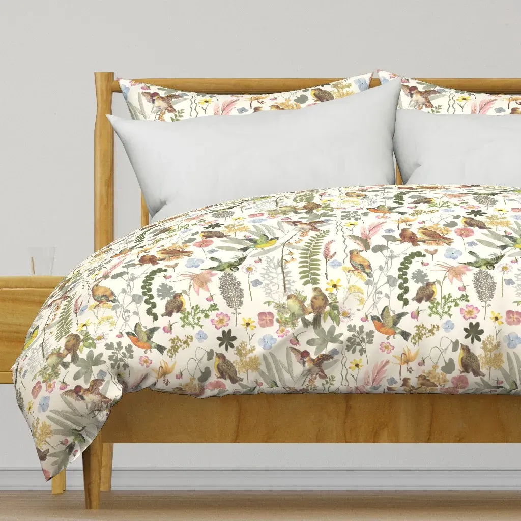 Song Bird Garden Whimsical Duvet Cover - Cream product